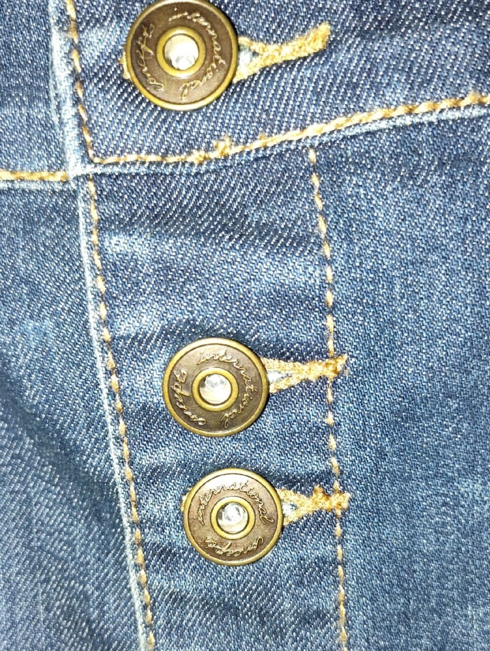 INC International Concepts Dark Blue Button-Front Denim Mini Skirt - Picture 3 of 10